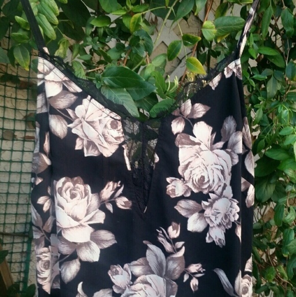 New Floral Rose Black Pink Lace Maxi Slip Dress - Picture 4 of 6